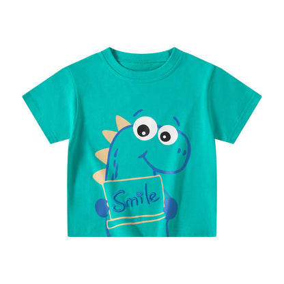 Cross-border foreign trade children's clothing 2024 summer new children's short-sleeved T-shirts boys baby clothes one piece delivery