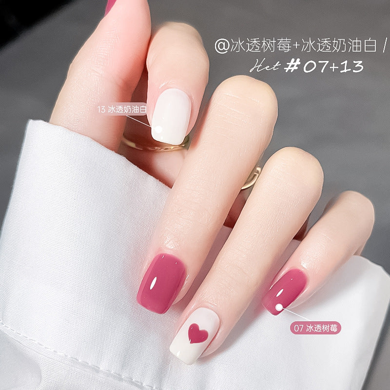 Water-based nail polish, no baking, quick drying, long-lasting, non-peelable, bell autumn and winter transparent nude jelly nail polish for nail salon