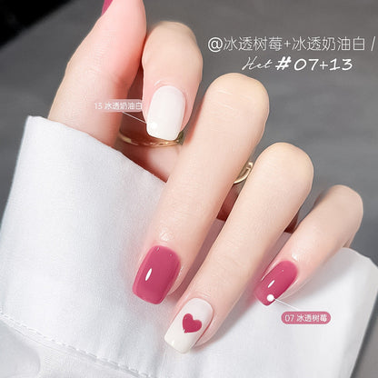 Water-based nail polish, no baking, quick drying, long-lasting, non-peelable, bell autumn and winter transparent nude jelly nail polish for nail salon