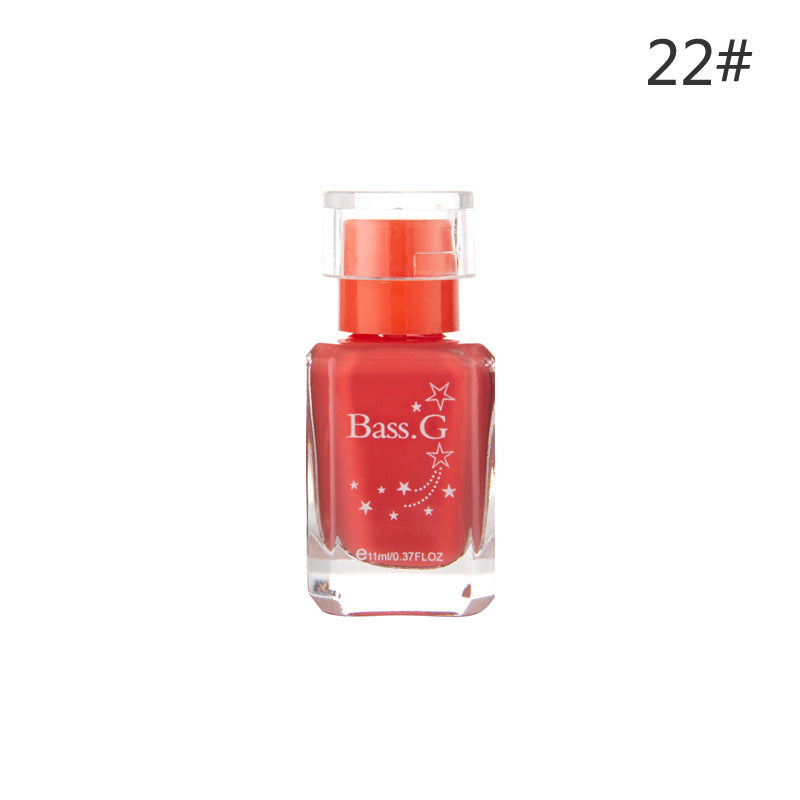 BK whitening high gloss long-lasting odorless nail polish healthy pure color student color water-based peelable nail polish 