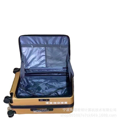 Front opening design suitcase for women, large capacity travel password box, strong, thickened and durable trolley case for men, 20 inch boarding 