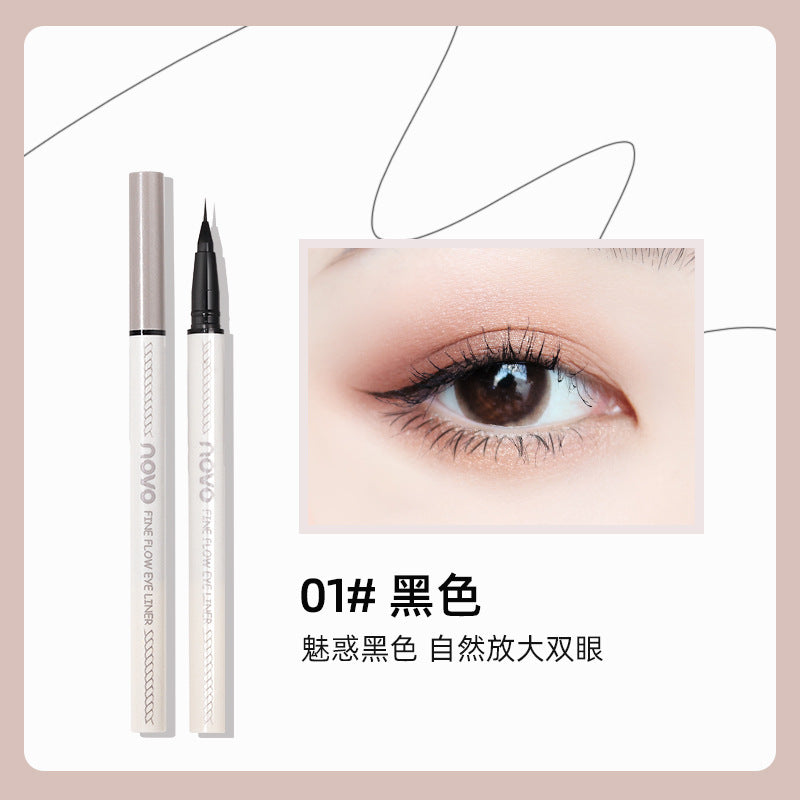 NOVO fine flowing cloud eyeliner pen ultra-fine waterproof non-smudge រោមភ្នែកខាងក្រោម ជាប់បានយូរ ultra-fine eyeliner លក់ដុំ