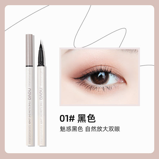 NOVO fine flowing cloud eyeliner pen ultra-fine waterproof non-smudge រោមភ្នែកខាងក្រោម ជាប់បានយូរ ultra-fine eyeliner លក់ដុំ