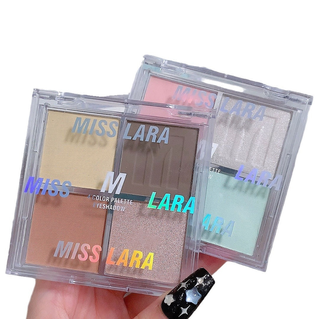 Miss lara 4-color ចានផាត់ស្រមោលភ្នែក គុជខ្យង សម្រាប់សិស្ស តំលៃសមរម្យ ផាត់ស្រមោលភ្នែកពណ៍ក្រហម