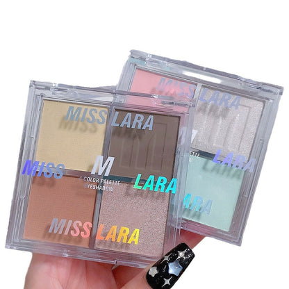 Miss Lara 4 color eye shadow palette pearlescent matte sequin eye shadow palette student affordable eye shadow net red glitter powder factory