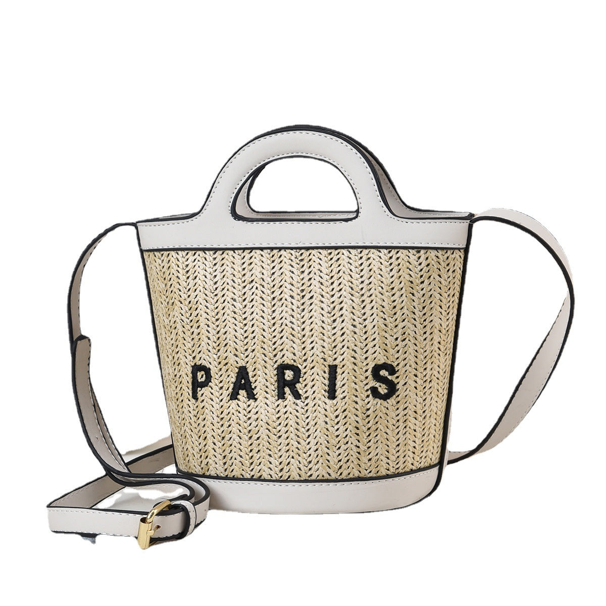 2024 autumn and winter new woven basket bag hand-held straw bag niche raffia hand-held shoulder messenger women's bag 