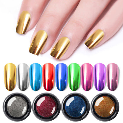 Cross-border manicure titanium gold powder vibrato mirror powder pure color electroplating magic mirror powder manicure glitter powder MCB wholesale