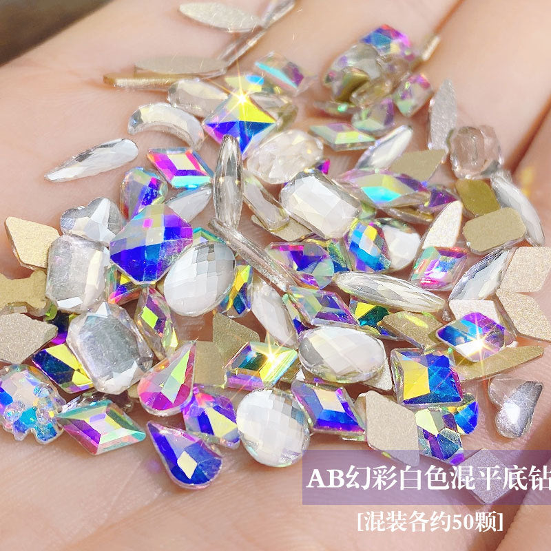 Nail rhinestones 100 pieces nail accessories aurora diamonds phantom shaped diamonds New York storm diamonds hot bottom diamonds wholesale