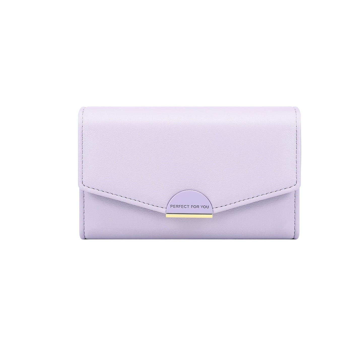 Perfect For You New Trifold Wallet Women's Simple Coin Purse Solid Color Medium and Long Clutch 