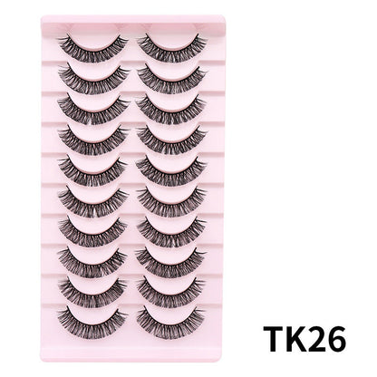 DINGSEN false eyelashes factory cross-border stable supply 10 pairs of DD holiday eyelashes Russian curling set