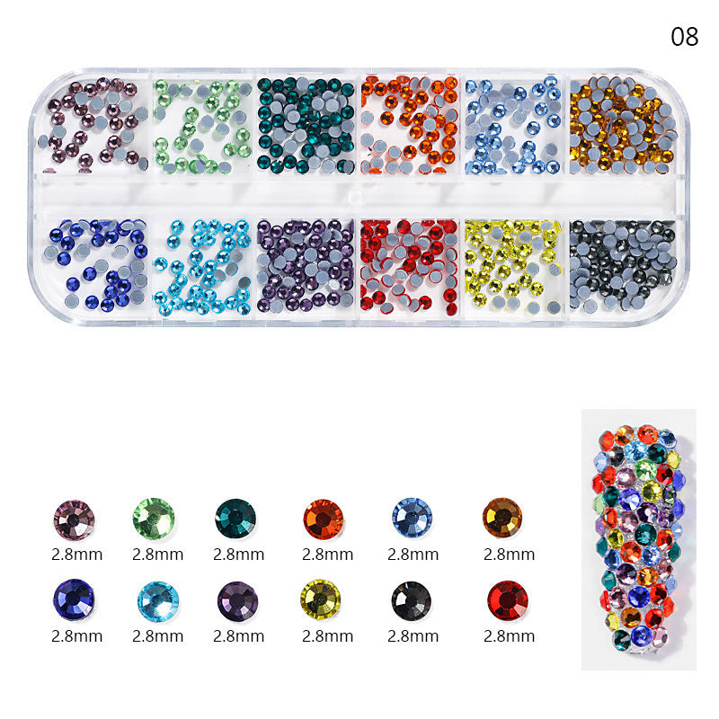 Finger Princess Nail Art Net Red Hot DIY Jewelry Accessories 12 Grids AB Fantasy Shaped Flat Nail Art Diamond Shaped Diamond 