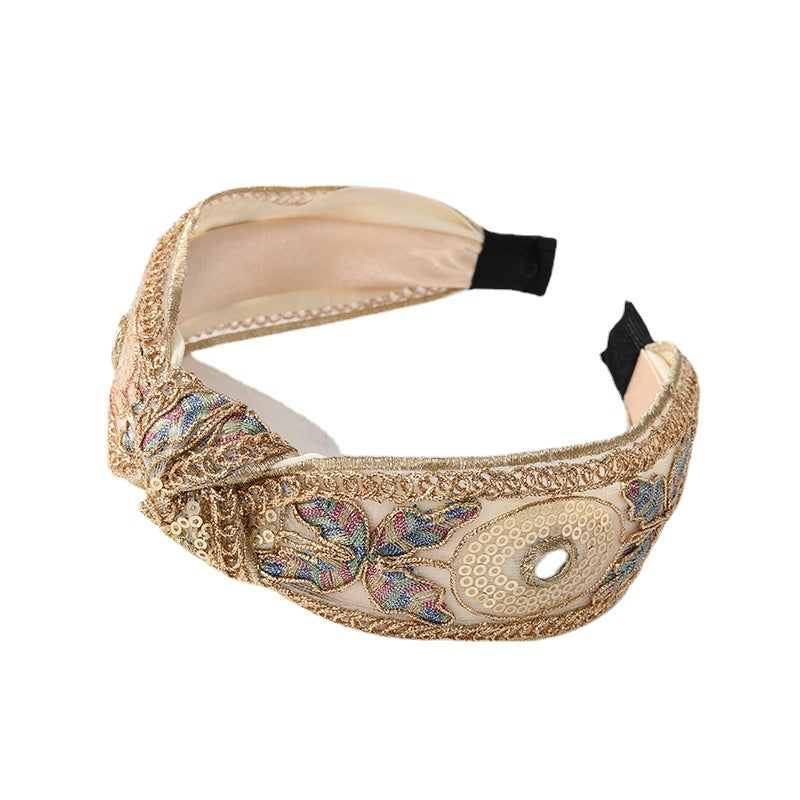 New style fairy lace embroidery headband female fashion high skull pressure headband hair cave high-end hair accessories wholesale