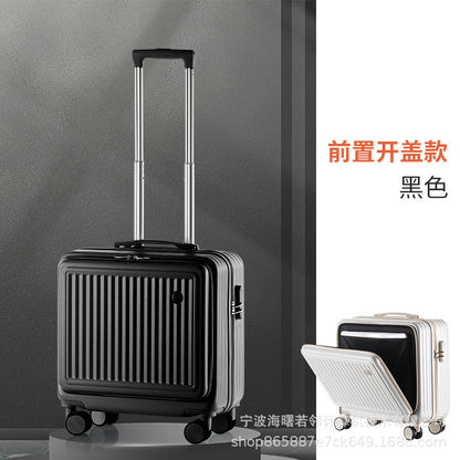 Small trolley case for boarding trolley case for women 18 inch lightweight multifunctional front opening suitcase for men 