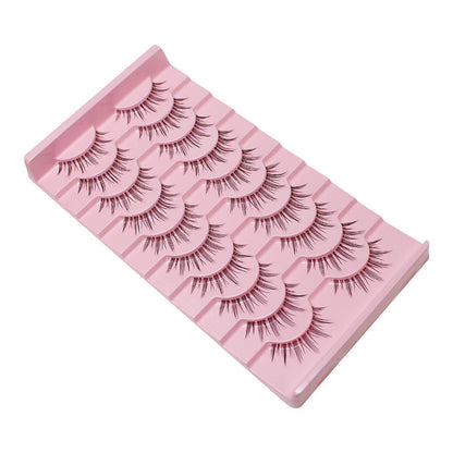 Dingsen cross-border stable supply 10 pairs of single-line fishing line thin stem false eyelashes natural COS little devil eyelashes