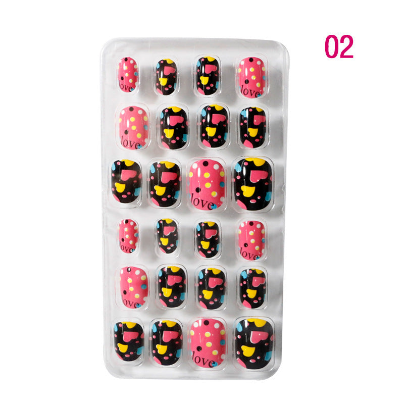 Zhifei nail art 24 pieces bagged wearable wearable nail pieces finished nail art children's nail art finished nail pieces