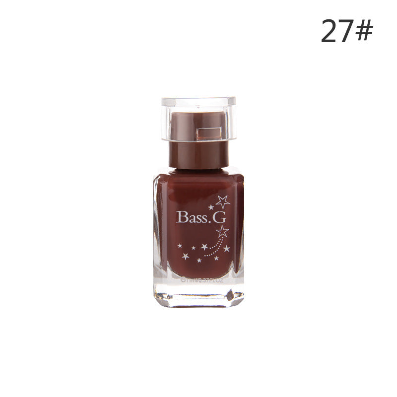 BK whitening high gloss long-lasting odorless nail polish healthy pure color student color water-based peelable nail polish 