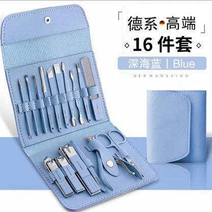 Internet celebrity manicure 16-piece set cute nail clippers set women's home portable nail clippers ear spoon manicure set