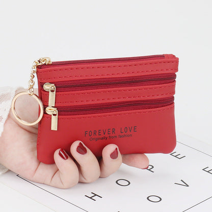 New genuine leather texture coin purse women's short small wallet multifunctional driver's license card holder soft leather key bag zipper bag 