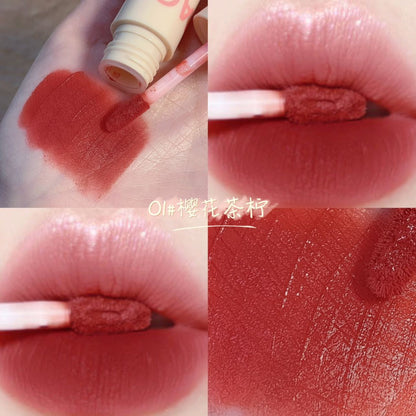 MAGIC CASA បំពង់ម្សៅតូច lip mud mousse lip glaze matte water mist velvet lipstick ជាប់បានយូរ ធ្វើអោយស 