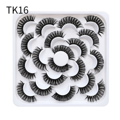 Dingsen false eyelashes factory stable supply 10 pairs of flower trays DD curling false eyelashes natural makeup daily makeup