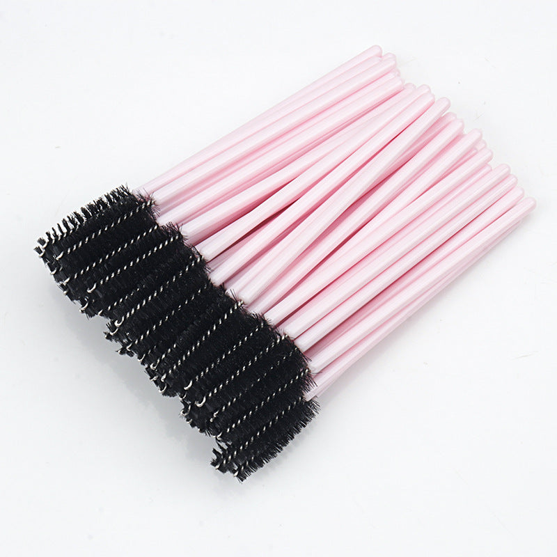 Disposable portable nylon eyelash brush eyelash curling comb powder rod rose red rod makeup brush eyebrow comb