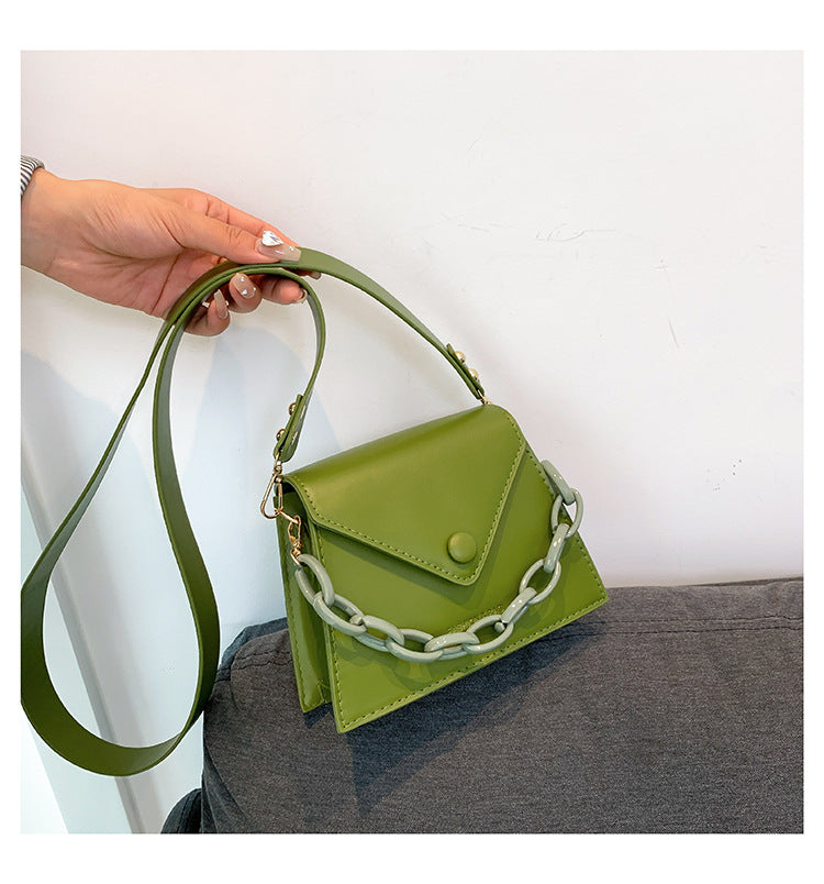 Small fresh shoulder bag 2024 autumn new fashion ins crossbody bag stylish candy color chain small square bag 