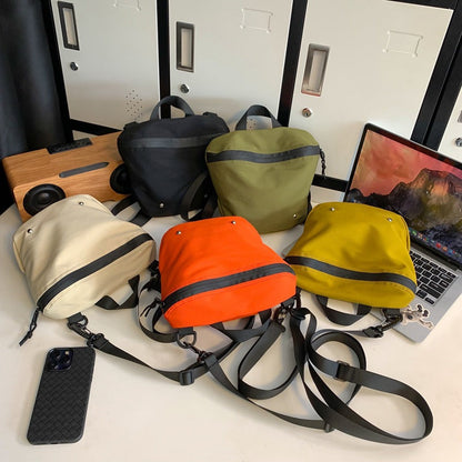 Wholesale trendy brand workwear couple messenger bag casual sports Japanese style student small shoulder bag light sports bucket bag 