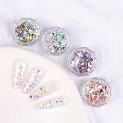 New nail art sequins cat eye fantasy color large sequins super flash all-match ultra-thin nail decoration mixed 6 colors set