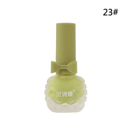 Dongbei Shijie matte matte seven-day non-peelable water-based nail polish waterproof plum color student whitening nail polish