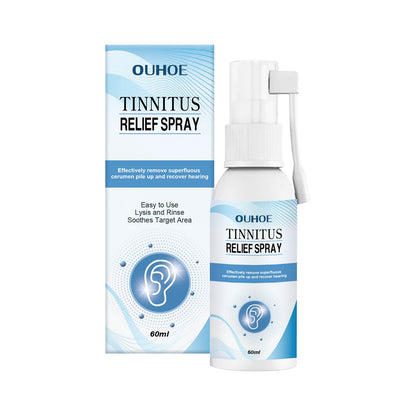 OUHOE tinnitus relief spray, ប្រដាប់ដោតត្រចៀកខាងក្រោយត្រចៀក ដើម្បីបំបាត់ភាពមិនស្រួលក្នុងត្រចៀក, សម្អាតក្រមួន និងស្ព្រាយថែទាំសុខភាពត្រចៀក 