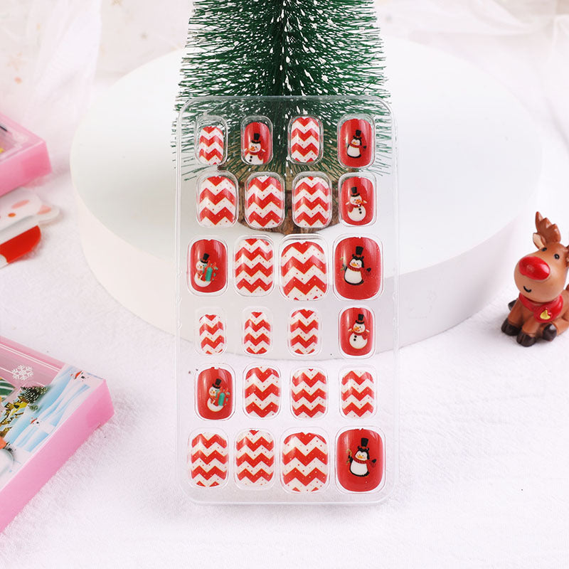 Children's nail stickers baby toddler boys and girls cartoon princess nail stickers jelly glue Christmas wear nails 