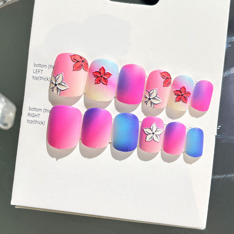 Wearable nail art finished nail pieces adult short bridal style embossed nude 2023 new nail stickers