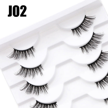 DINGSEN false eyelashes factory wholesale cross-border three-dimensional curled eyelashes multi-layer thick half eyelashes half