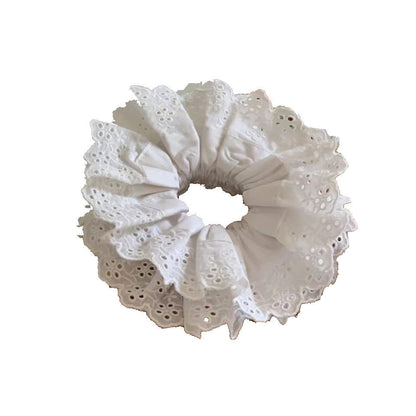 2022 French high-end thorny hair ring headband wholesale embroidered hollow lace pig intestine hair ring temperament head flower hair accessories