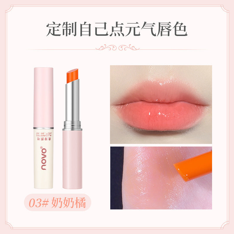 NOVO warm and moisturizing lip balm temperature change color moisturizing anti-drying lip makeup base student lip balm wholesale 