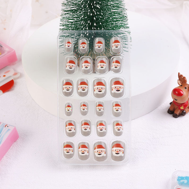 Children's nail stickers baby toddler boys and girls cartoon princess nail stickers jelly glue Christmas wear nails 