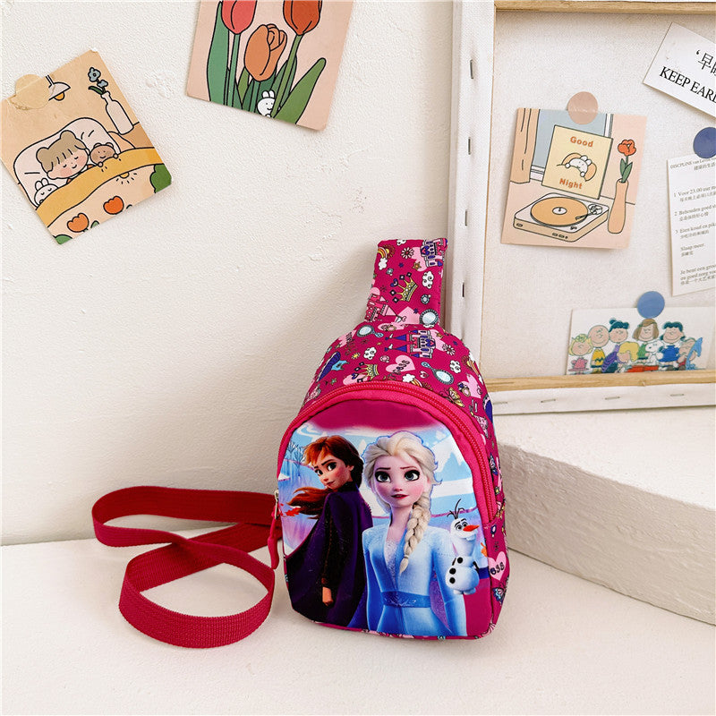 New autumn and winter children's bags fashion contrast color printing crossbody bag female simple versatile change children's chest bag wholesale 