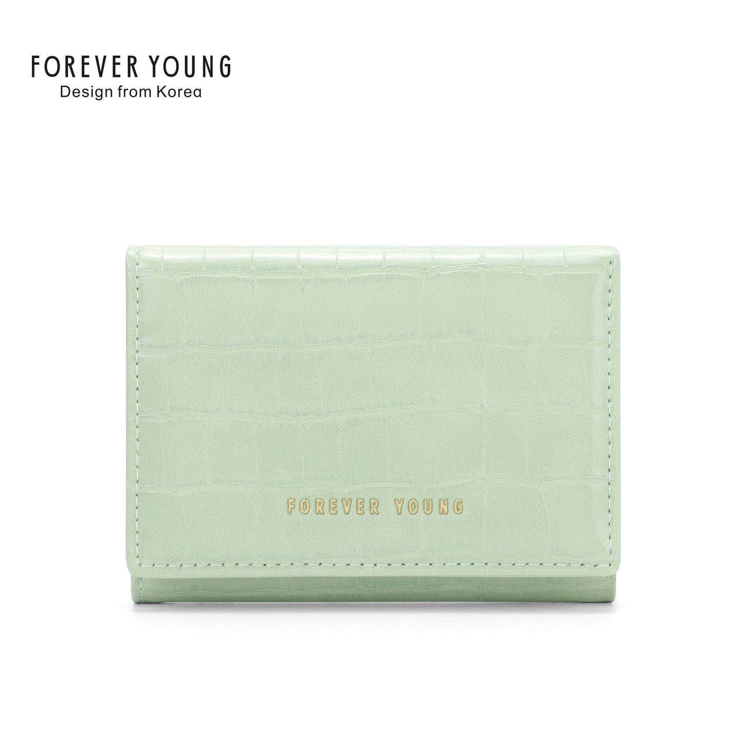 Wesson forever young wallet women's short stone pattern three-fold coin purse multifunctional ins simple wallet 