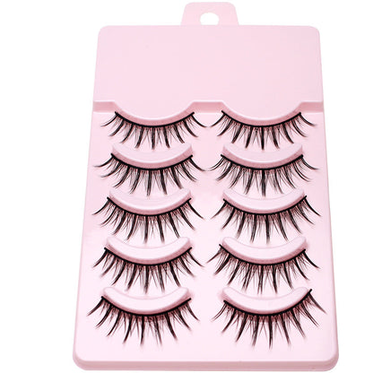 Dancing Princess Japanese natural false eyelashes for party performance COS thick eye end long cross eyelashes 5 pairs