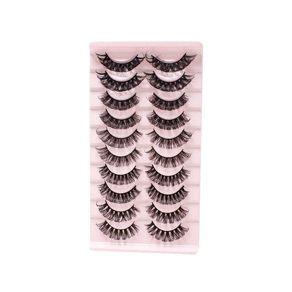 Dingsen cross-border supply 10 pairs of mixed false eyelashes DD curling European and American thick eyelashes mixed eyelashes