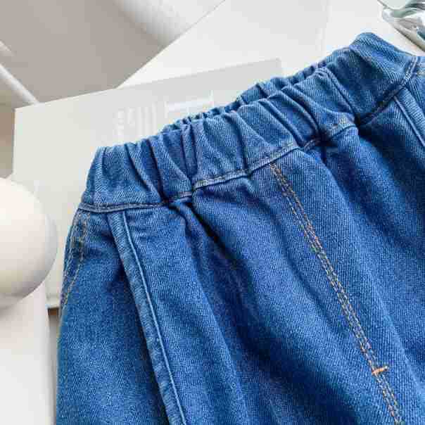 Children's trousers 2023 Bangcheng Spring New Boys and Girls Casual Drawstring Jeans Loose Trousers Trend C0289