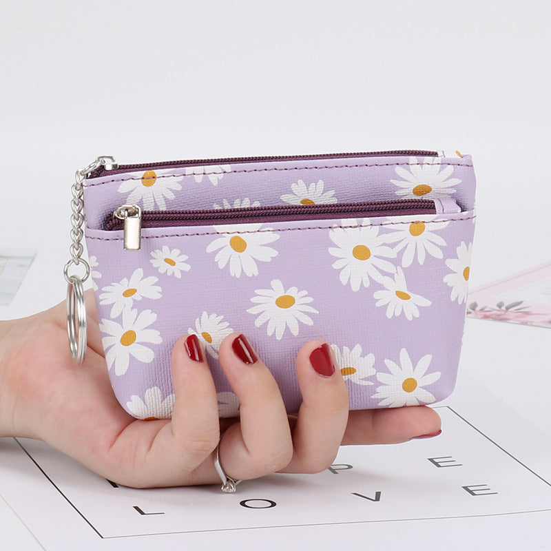 Korean style small fresh coin purse small daisy coin bag zipper mini bag female card bag key bag manufacturer wholesale 