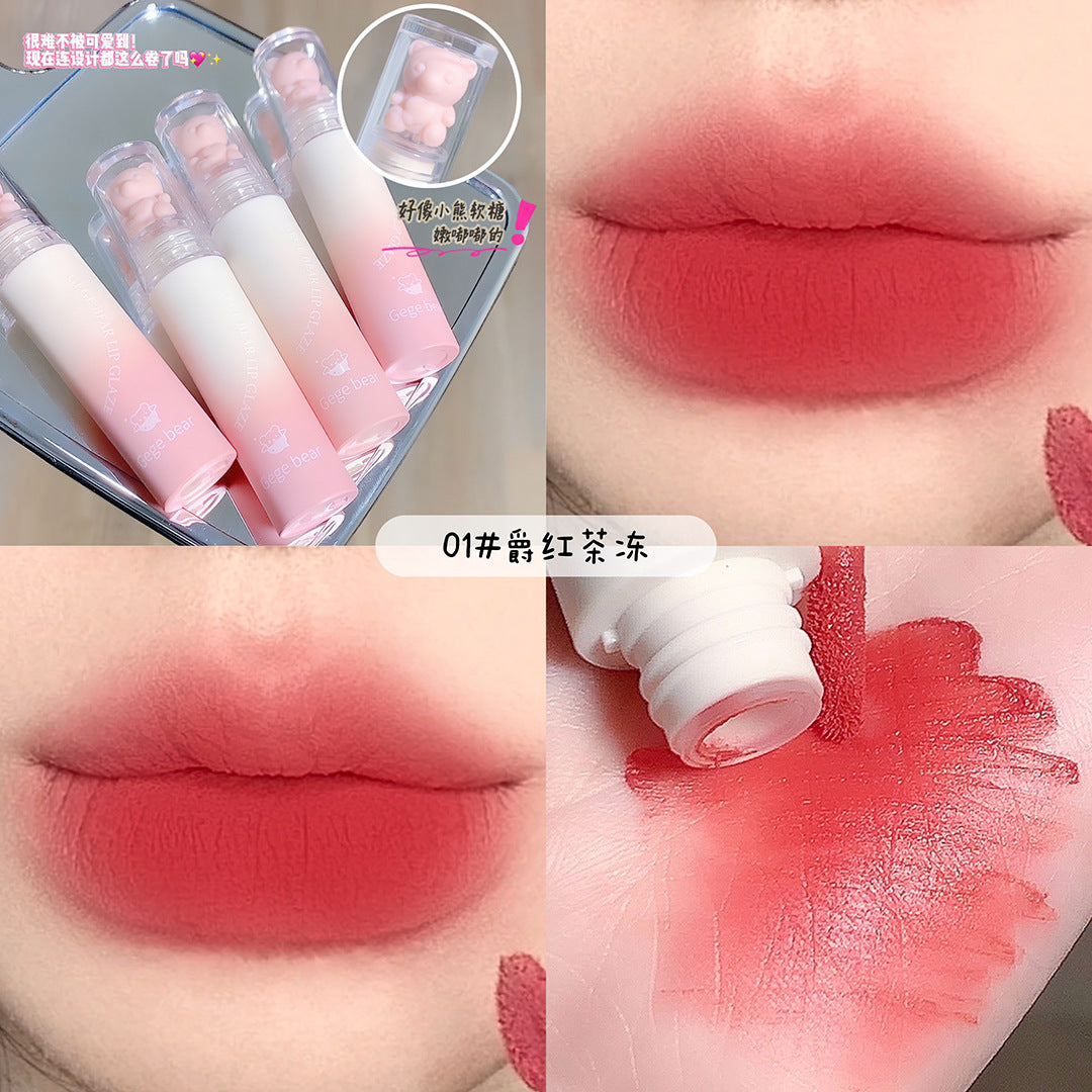 Gege bear velvet mist lip glaze velvet matte matte easy to apply color whitening non-drying lip mud