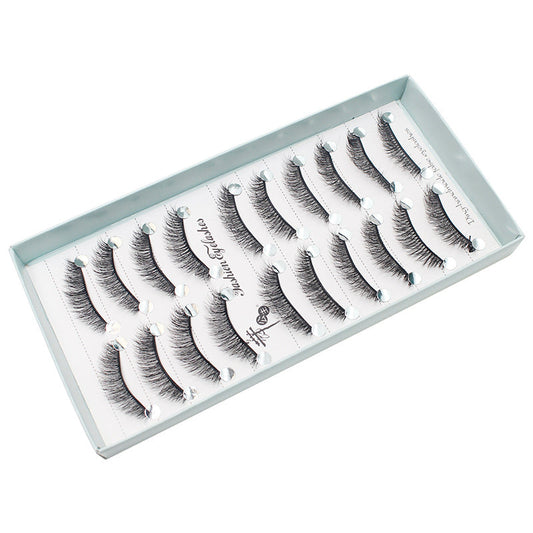 False Eyelash Sticker Fairy រោមភ្នែកបែបធម្មជាតិ 10 គូក្នុងមួយប្រអប់​ ស្រាលស្រួលពាក់