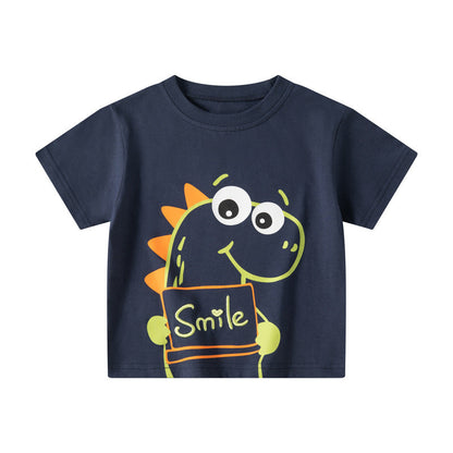 Cross-border foreign trade children's clothing 2024 summer new children's short-sleeved T-shirts boys baby clothes one piece delivery