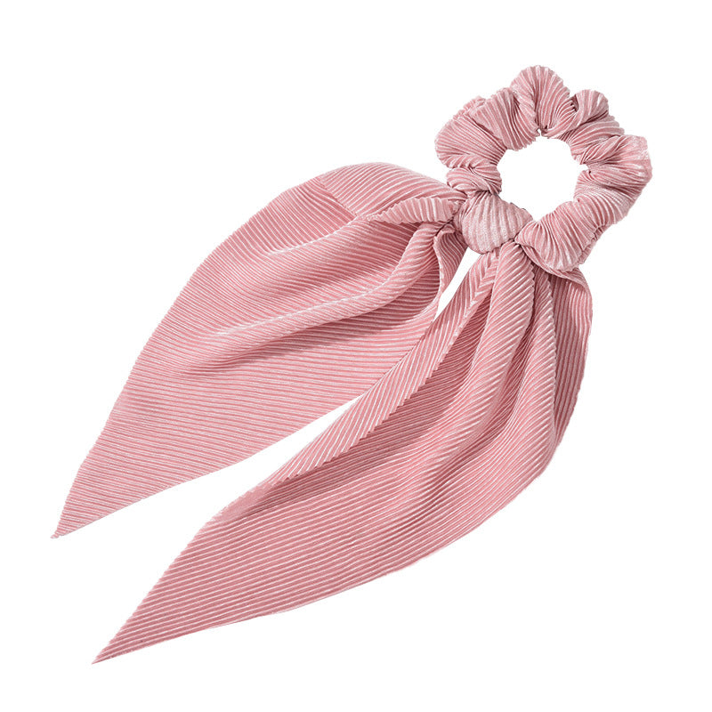 Factory direct sales, cross-border hot selling, wrinkled ribbon hair ring, Korean style, simple solid color hair band hair accessories