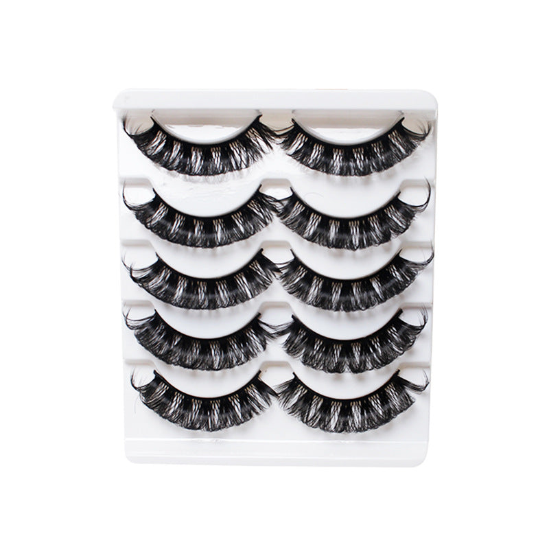 DINGSEN false eyelashes factory cross-border stable supply 5 pairs of eyelashes set Russian curvature DD curl eyelashes