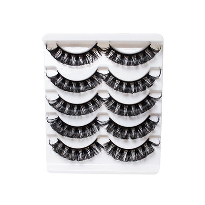 DINGSEN false eyelashes factory cross-border stable supply 5 pairs of eyelashes set Russian curvature DD curl eyelashes