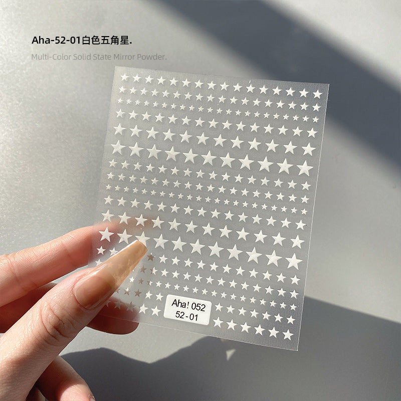 Aha dreamy big and small stars cute nail stickers crescent star Japanese gold and silver black and white nail stickers decorations