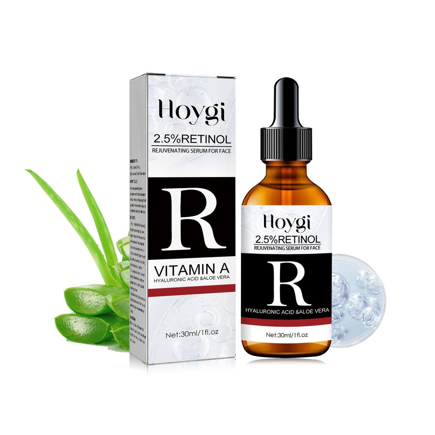 Hoygi Retinol Facial Serum បំបាត់ស្នាមជ្រីវជ្រួញ និងផ្នត់ nasolabial ផ្តល់សំណើមដល់ស្បែកមុខ សេរ៉ូមប្រឆាំងភាពជ្រីវជ្រួញ 